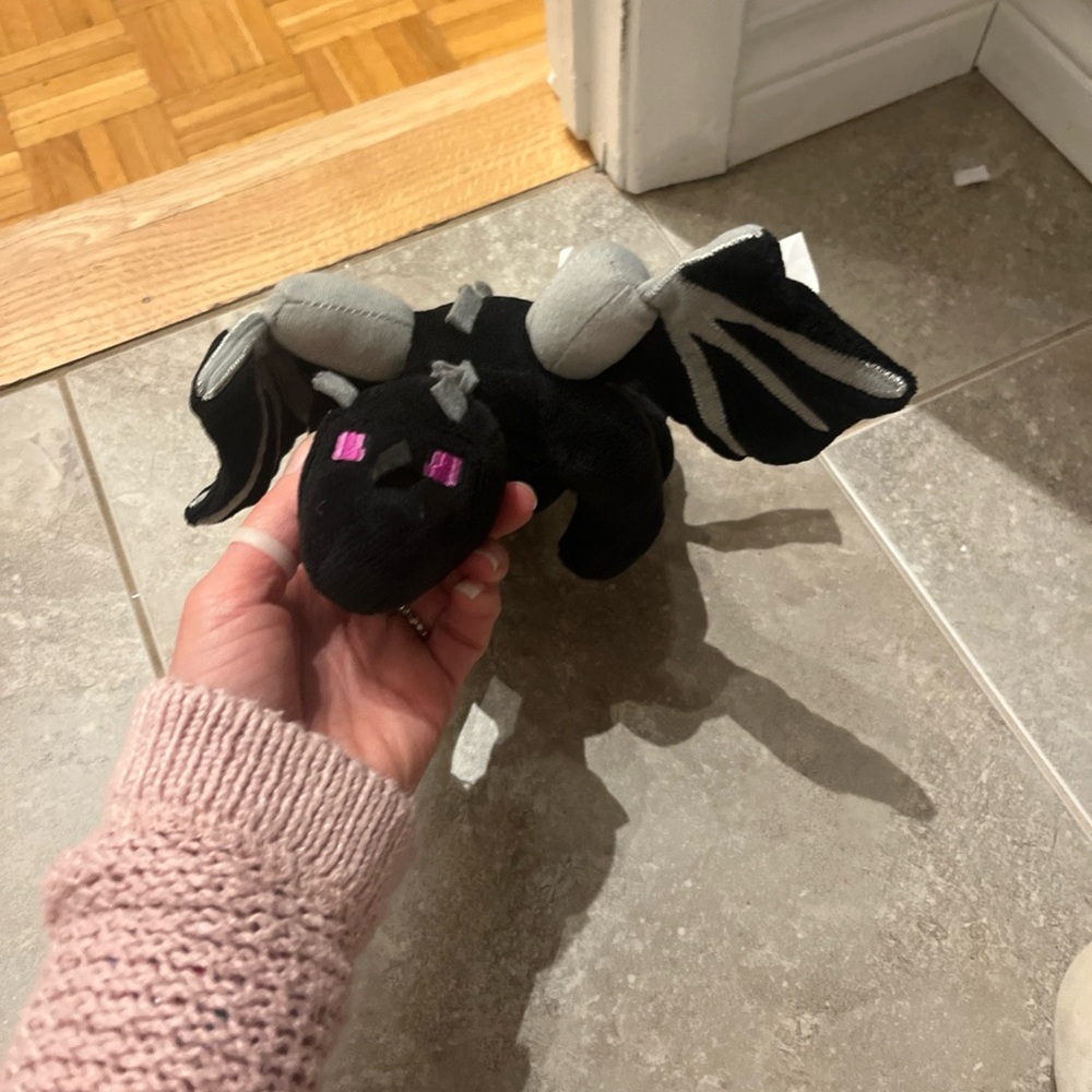 Mojang Black and Gray Dragon Plush